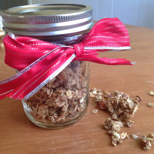 nutty coconut granola ready for gifting