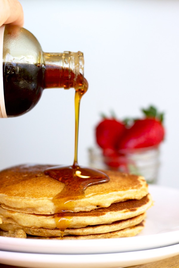 Whole wheat pancakes that are delicious and simple to make!