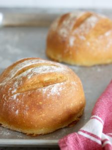 Crusty no-knead bread is easy to make but incredibly satisfying with its crackling crust and soft, chewy inside - perfect with a swipe of salty honey butter!