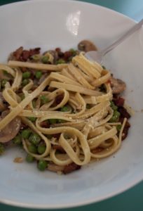 pasta with peas and bacon