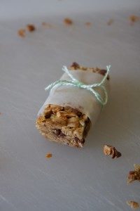 wrapped up chocolate chip granola bar