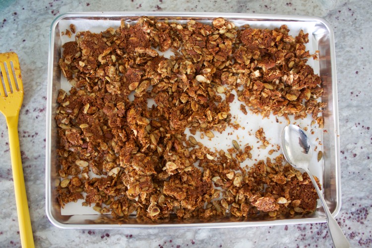 freshly baked paleo granola