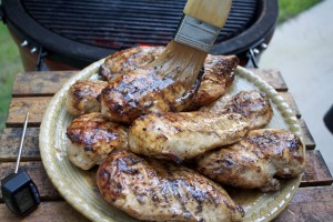 grilled chicken brushed with sauce