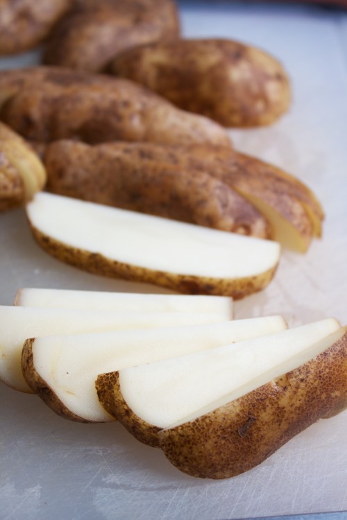 sliced potatoes for oven fries