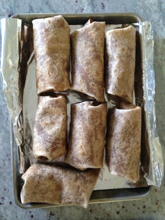 baked burritos ready for freezer or oven