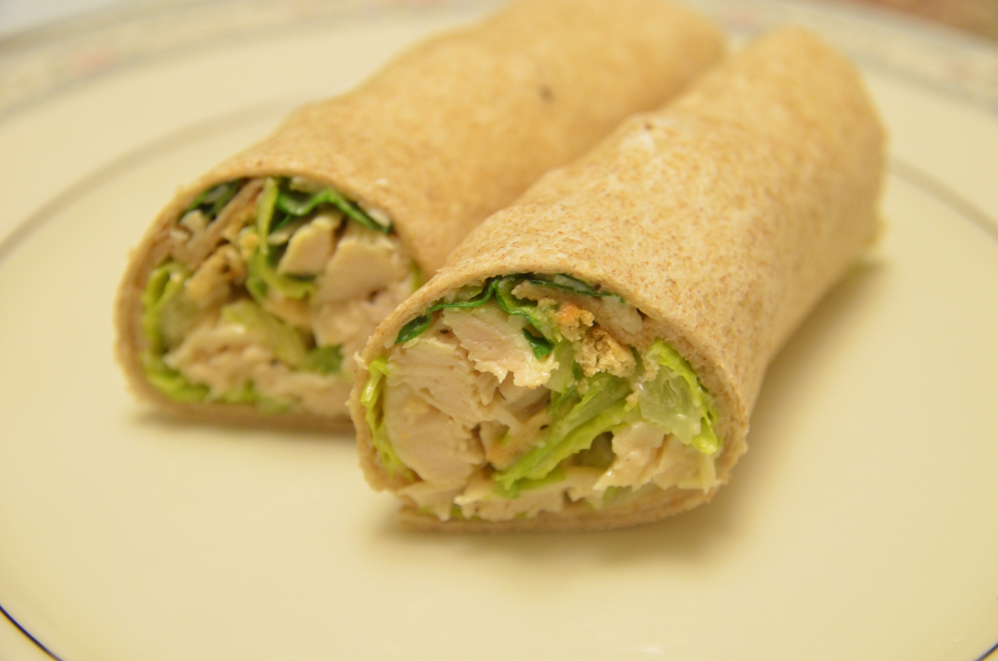 wrapped up chicken caesar wraps