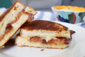 Bacon grilled cheese sandwiches are good any time of day, and are a faster than fast food meal!