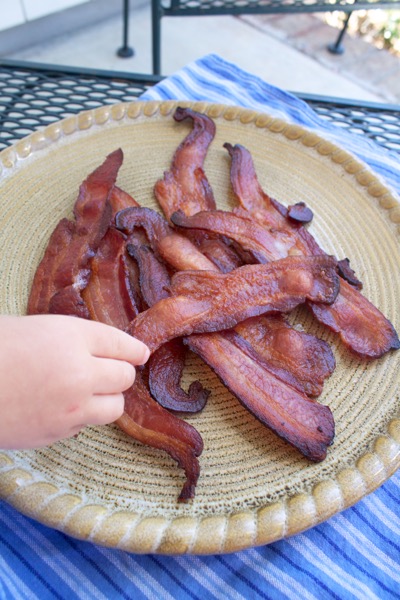 Cooking bacon in the oven is mess-free, and I love having a stash of bacon at the ready!