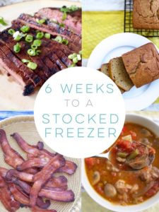 Instead of a marathon cooking day, take a more gradual approach to freezer meals by doubling your favorite recipes and stocking your freezer in six weeks!