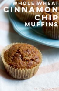 These one-bowl whole wheat cinnamon chip muffins are tender and coffeecake-y, packed full of sweet cinnamon chips - a perfect easy breakfast or lunchbox treat!