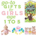 a gift guide for girls age 1-5 with my go-to gifts - things my own girls have and love!