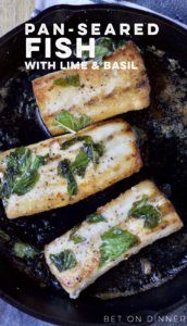 This quick and easy pan-seared fish is crispy, tangy, and buttery - and all my kids LOVE it!